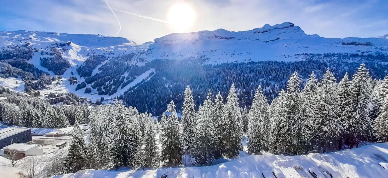 South Facing 2-Bed Apartment With Fireplace, Terrasses Deos Flaine Extérieur photo